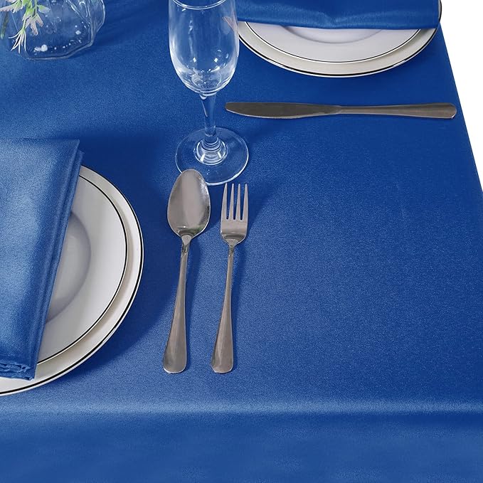 Cupuamon Square Tablecloth 70x70 inch Washable Polyester Fabric Table Cloth for Wedding Party Dining Banquet Decoration(70x70,Mediterranean Blue)