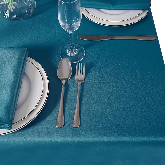 Cupuamon Square Tablecloth 90x90 inch Washable Polyester Fabric Table Cloth for Wedding Party Dining Banquet Decoration(90x90,Caribbean Blue)