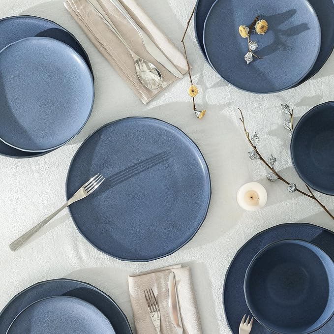 Stone Lain Rio 12-Piece Dinnerware Set Stoneware, Blue