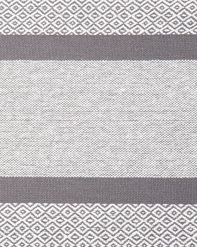 Sticky Toffee Cotton Placemats Set of 4 ??Gray Woven 14x19 in Table Mats for Kitchen or Dining Table, Boho Style, Washable Cloth Placemats