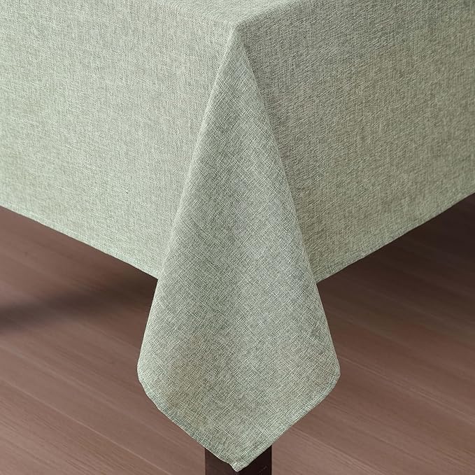 Laura Ashley Harper Luxuriously Smooth Fabric Tablecloth for Formal or Casual Dining, Holiday, Banquet, Wedding or Party, 60" x 120", Sage