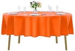Cupuamon 70 inch Round Tablecloth Washable Polyester Table Cloth Decorative Table Cover for Wedding Party Dining Banquet（70 inch,Orange）