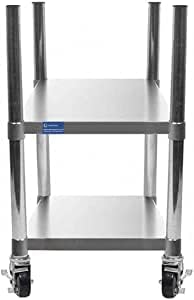 Commercial Stainless Steel Rice Warmer Cart Stand with Wheels ??14" x 14" Mobile Utility Stand for Kitchens & Restaurants | Heavy-Duty Design