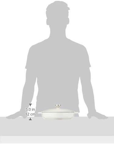 Lodge 3.6 Quart Enameled Cast Iron Oval Casserole With Lid??Dual Handles ??Oven Safe up to 500째 F or on Stovetop - Use to Marinate, Cook, Bake, Refrigerate and Serve ??Oyster White