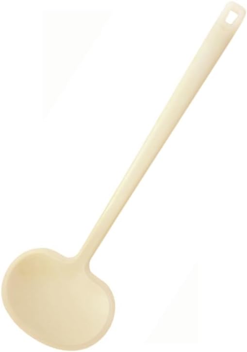 Round Silicone Spatula Turner, Kitchen Utensil for Cooking and Flipping (1, Beige, L)