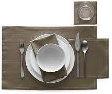 MY DRAP Washable and Reuseable Cloth Placemat - 17.7 x 12.6 in (12 Per Roll, Cotton Taupe)