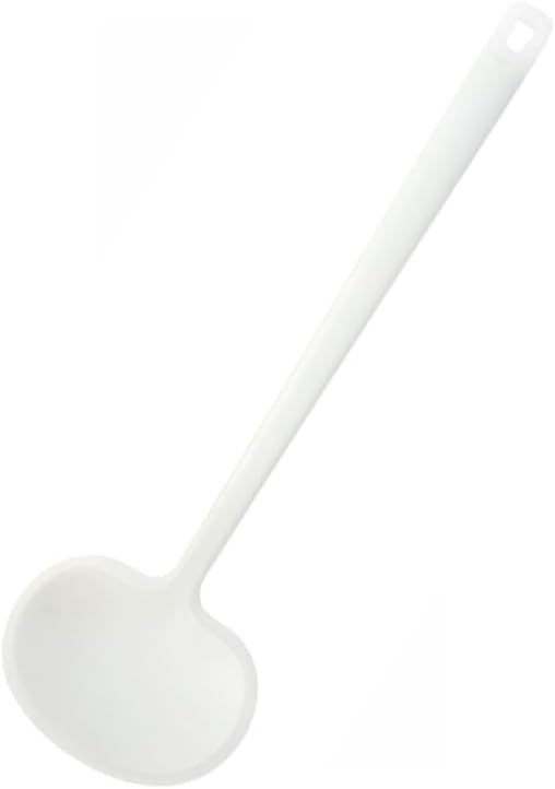 Round Silicone Spatula Turner, Kitchen Utensil for Cooking and Flipping (1, White, L)