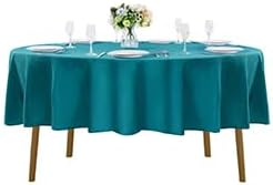 Cupuamon 60 inch Round Tablecloth Washable Polyester Table Cloth Decorative Table Cover for Wedding Party Dining Banquet（60 inch,Peacock Blue）