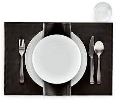 MY DRAP Washable And Reusable Cloth Placemat - 17.7 x 12.6 in (12 Per Roll, Cotton Black)