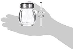 New Star Foodservice 22339 Glass Swirl Cheese & Crushed Red Pepper Shaker with Stainless Steel Slotted Top, 6-Ounce, Set of 12