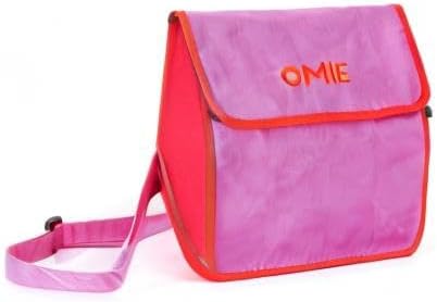 Omie OmieBox Lunch Bag - Washable, Foldable, Durable, WaterResistant Fabric with Interior Pocket and External Bottle Holder (Pink)