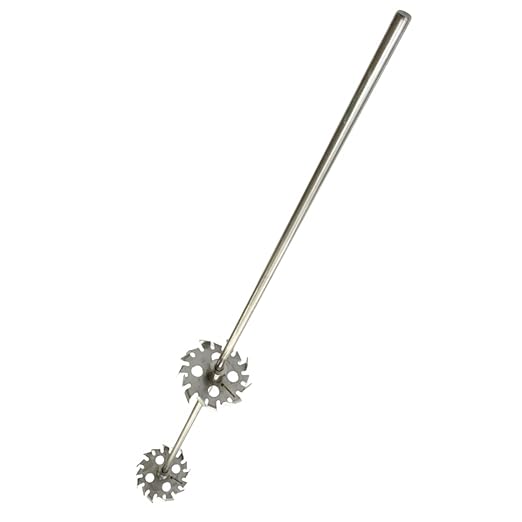 Cosmostar Stainless Steel Mixing 2 Gear Blades 55 Gallon Paint Mixer Stirring Propeller Tools for Paint Epoxy, Resin, Silicone Stirrer Paddle with OD: 0.47??Shaft Rod, Gear OD: 3.9" (2 Blades)