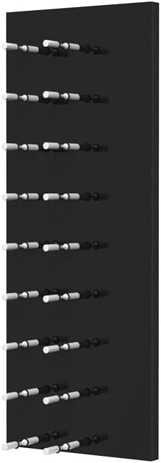 Ultra Wine Racks Fusion Wine Wall Label-Out (3 Foot, Single Deep, Black Acrylic, Satin Aluminum Peg) ??Modular Wine Rack for 9 Bottles, Easy Installation for Home Bar or Wine Cellar