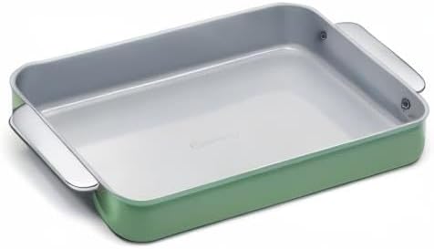 Caraway Non-Stick Ceramic 9?쓝13??Rectangle Pan - Naturally Slick Ceramic Coating - Non-Toxic, PTFE & PFOA Free - Perfect for Brownies, Lasagnas, and More - Sage