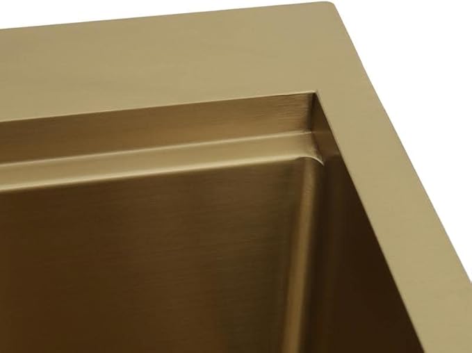 STARSTAR Workstation Ledge Top Mount/Drop-in Gold 304 Matte Stainless Steel Single Bowl For Kitchen,Yard, Office, Bar, Laundry Sink (22 x 22 x 12)