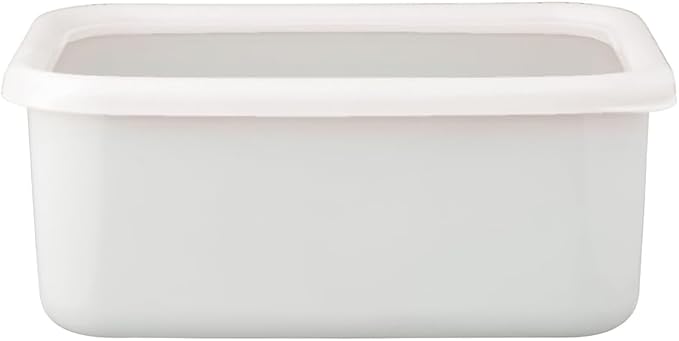 FUJIHORO JAPAN Konte Series, Enamel Deep Food Container KE-DL LW 1.9L (Large), Enamel Kitchenware, Japanese Design & Craftmanship