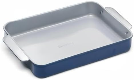 Caraway Non-Stick Ceramic 9?쓝13??Rectangle Pan - Naturally Slick Ceramic Coating - Non-Toxic, PTFE & PFOA Free - Perfect for Brownies, Lasagnas, and More - Navy