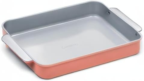 Caraway Non-Stick Ceramic 9?쓝13??Rectangle Pan - Naturally Slick Ceramic Coating - Non-Toxic, PTFE & PFOA Free - Perfect for Brownies, Lasagnas, and More - Perracotta