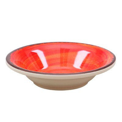 Carlisle FoodService Products Mingle Reusable Plastic Bowl Fruit Bowl with Pottery Style for Home and Restaurant, Melamine, 4.5 Ounces, Fireball, (Pack of 48)