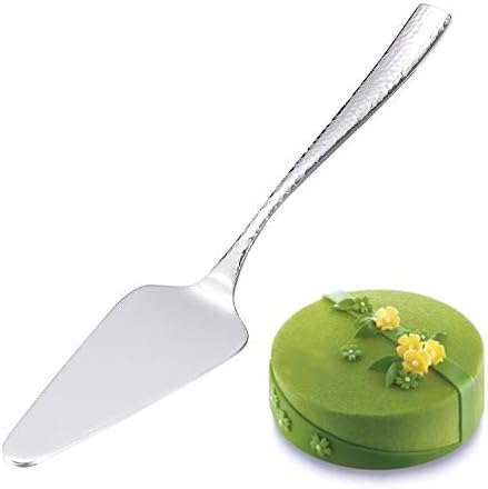 KSENDALO Luxurious SUS304 Stainless Steel Pie Server with Hammered Handle, Silver Spatula for Serving, Cutting, and Serving Cakes, Pies, Pizzas & Desserts - Perfect for Weddings, Birthdays &Parties