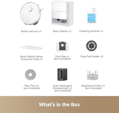 Mova P50 Pro Ultra Robot Vacuum and Mop, 19,000Pa Suction with Anti-Tangle Brush, Removable & Liftable Mop for Carpet & Floor, 167??Mop & Washboard Self Drying & Cleaning, Auto Empty & Refill