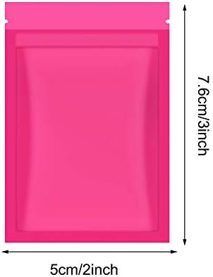 Blulu 100 Pieces Resealable Foil Proof Bags Scent Proof Flat Pouch Clear Smell Sealable Packing Bags Iridescent for Food Storage Snack Jewelry(5 x 7 Inch,Pink)