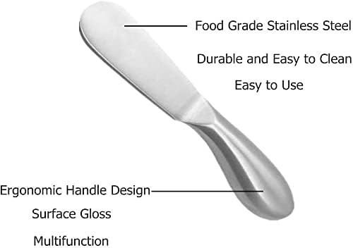 Spreader Knife Set,6-Piece Cheese and Butter Spreader Knives,Mini Serving Tongs,Stainless Steel Multipurpose Butter Knives