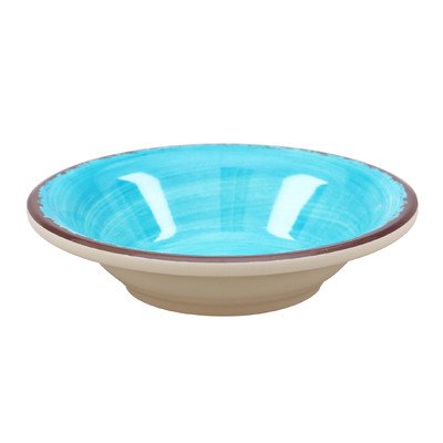 Carlisle FoodService Products Mingle Reusable Plastic Bowl Fruit Bowl with Pottery Style for Home and Restaurant, Melamine, 4.5 Ounces, Aqua, (Pack of 48)