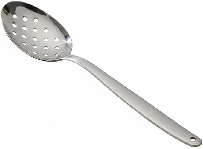 8 inch Kunz Spoon | Small Perforated 18/10 Stainless Steel Chef Spoon Dishwash Safe (Small Perforated)