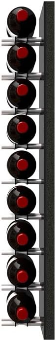Ultra Wine Racks Fusion Wine Wall Label-Out (3 Foot, Single Deep, Black Acrylic, Satin Aluminum Peg) ??Modular Wine Rack for 9 Bottles, Easy Installation for Home Bar or Wine Cellar