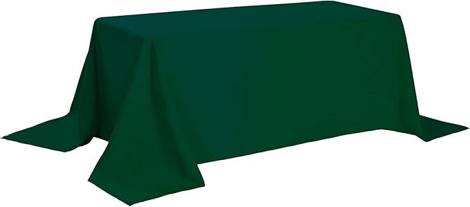Cupuamon Rectangle Tablecloth 90x132 inch Washable Polyester Fabric Table Cloth for Wedding Party Dining Banquet Decoration（90x132, Hunter）