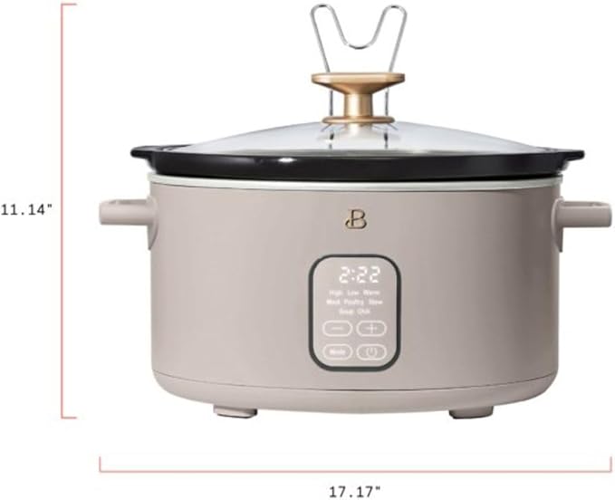 Beautiful 6?‘Quart Programmable Slow Cooker with 5 Presets, Keep?‘Warm, Touch Display & Dishwasher?‘Safe Pot