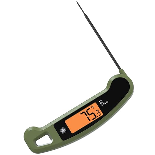 Lavatools Javelin짰 PRO Classic Ultra-Fast 2-Second Professional Digital Instant Read Meat Thermometer for Grill and Cooking, Auto-Rotating Backlit Display, IP65 Water Resistant ??Olive