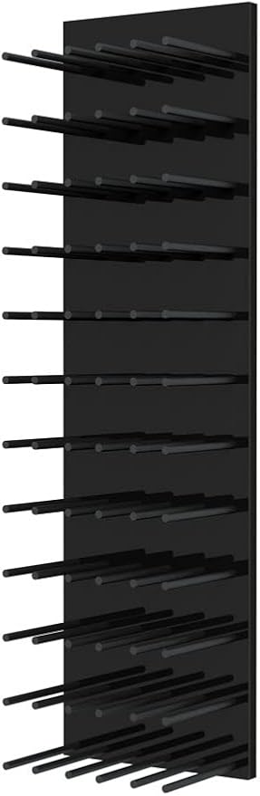 Fusion Wine Wall Cork-Out (4 Foot, Black Acrylic, Matte Black Peg, Stores 36 Bottles) Modular Wine Rack for Easy Install in Home Bar or Wine Cellar