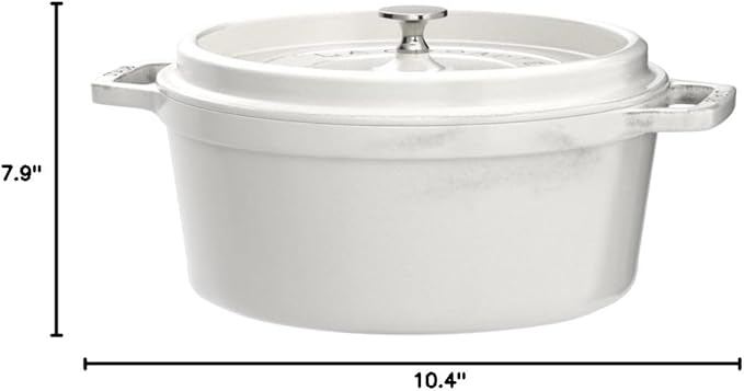 staub La Cocotte Round 40501-410 Pico Cocotte Round Campagne 7.9 inches (20 cm) Handed, Cast Iron Pot, Induction Compatible