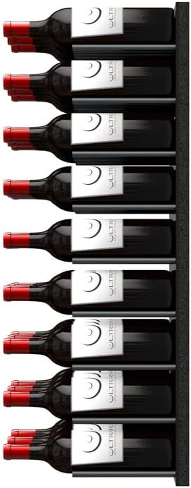 Fusion Wine Wall Cork-Out (3 Foot, Black Acrylic, Matte Black Peg, Stores 27 Bottles) ??Modular Wine Rack for Easy Install in Home Bar or Wine Cellar