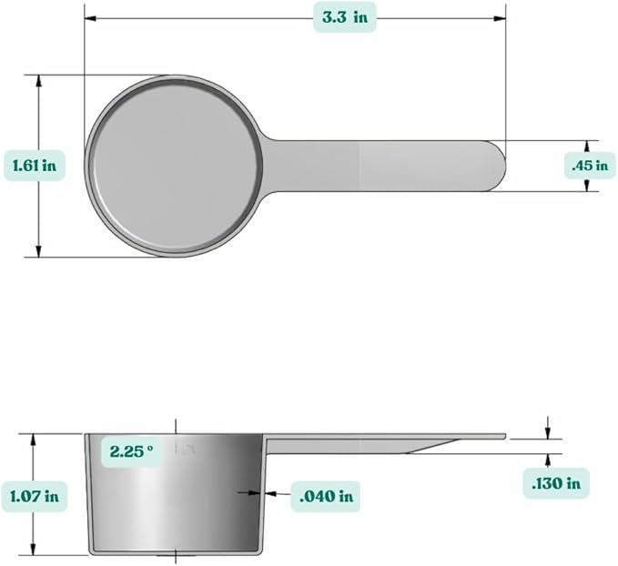 Supplement and Supply 2 Tbsp (1 Oz. | 6 Tsp | 29.6 mL) Scoop for Coffee, Protein Powder, Pet Food, Spices, Grains, Dry Goods ??Food-Grade BPA-Free Plastic Measuring Spoon (Pack of 25) Short Handle