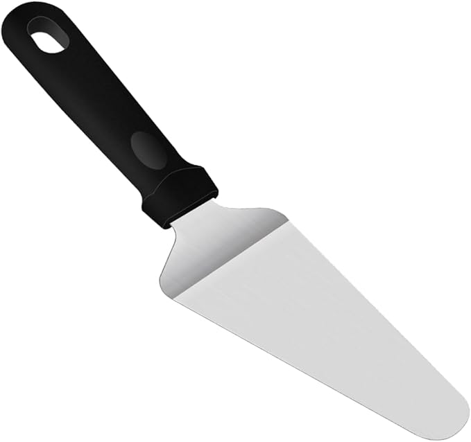 20 Pack Pizza Spatula Pie Server Stainless Steel Cake Server, Non Slip Plastic Handle Pizza Cake Holder Transfer Triangular Spade Spatula Shovel for Pizza Cake Biscuit Baking(Black)