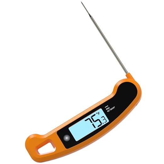 Lavatools Javelin짰 PRO Duo Ultra-Fast 2-Second Professional Digital Instant Read Meat Thermometer for Grill and Cooking, Auto-Rotating Backlit Display, IP65 Water Resistant, NSF Certified ??Tangerine