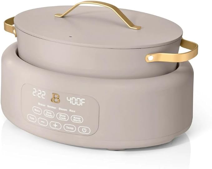 Beautiful 10-in-1 6-Qt Programmable Multi-Cooker with Oven-Safe Pot & 7 Presets ??Slow Cook, Rice, Steam, Saut챕 (Porcini Taupe)