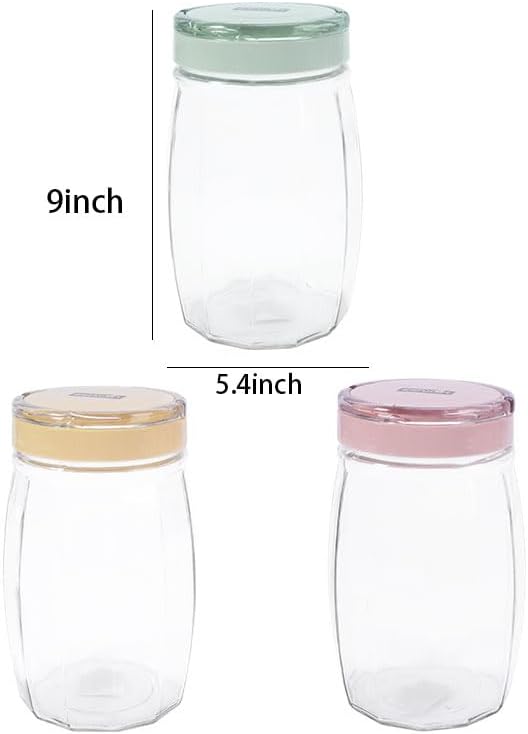 1.8L Food Storage Jars with Lids - Organize Flour, Oats, Pasta, Tea, Coffee Beans & Dry Goods - Individual Pantry Container