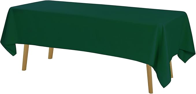 Cupuamon Rectangle Tablecloth 60x102 inch Washable Polyester Fabric Table Cloth for Wedding Party Dining Banquet Decoration（60x102, Hunter）