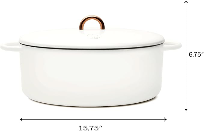 Great Jones Dutchess Cast Iron Dutch Oven Pot With Lid (Salt) - Large 6.75 Quart Size, Dual Handles - All Stovetop Safe - 500째 Dutch Oven For Bread Baking | Dishwasher Friendly