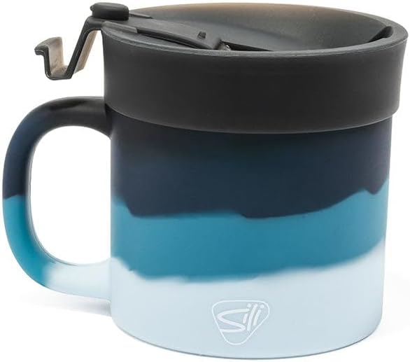 Silipint 16oz Silicone Coffee Mug Tumbler with Flip Lid ??Unbreakable Dishwasher Safe Microwave Oven & Freezer Compatible ??Non-Toxic Reusable Cup for Hot Coffee Tea or Cold Drinks (Moon Beam)