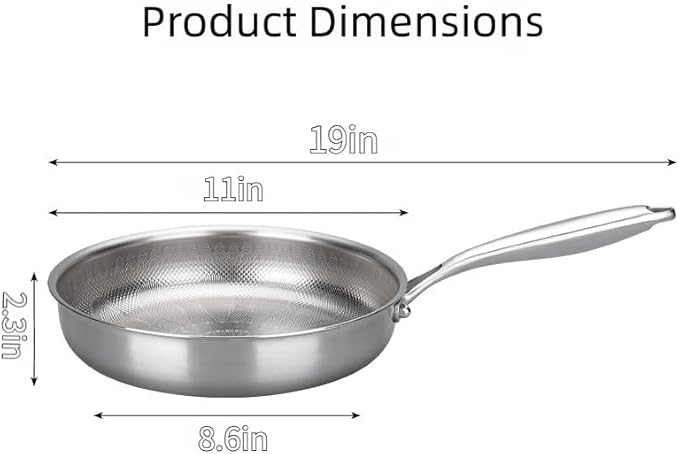Titanium Pan,Titanium Frying Pan With Lid,No Coating Non-Stick Titaniums Cookware,Ultra-Durable, Scratch-Resistant, Compatible With All Cooktops
