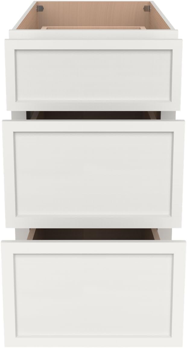 Newtown 3-Drawer Solid Wood Cabinet Premium Storage Organizer for Kitchen,Office Files, Essentials, and Mor Versatile and Stylish Drawer Cabinet for Home (NT-Origami White, 12"W x 24"D x 34.5"H)