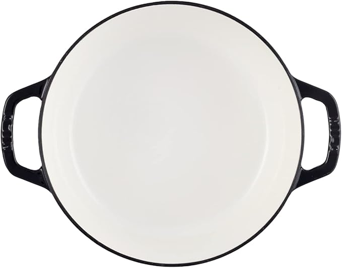 Milo by Kana 3.5-quart Enameled Cast Iron Dutch Oven with Lid | Premium Casserole Cooking Pot | Enamel Coating Inside and Out | Oven Safe and Dishwasher Friendly (Gloss Black with Gold Knob)