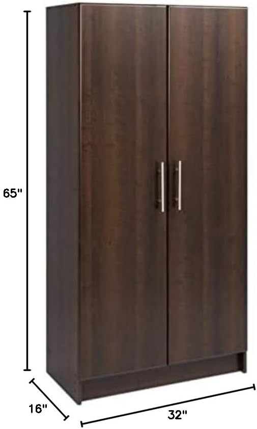 Atlin Designs 65" H Mid-Century Engineered Wood Storage Cabinet, 2-Door, Adjustable Shelves, Assembly Required, for Kitchen/Entryway/Laundry Room, in Rich Espresso Finish