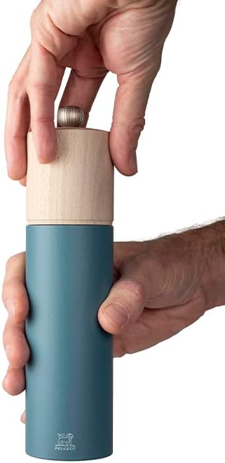 PEUGEOT - Boreal 21 cm/ 8" Pepper Mill - Classic Grind System - Made with PEFC Certified Beech Wood - Made in France - Celestial Blue