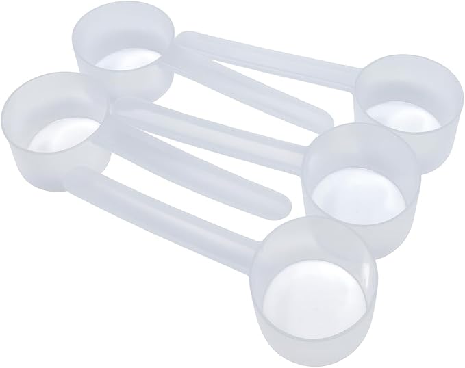 Supplement and Supply 1/4 Cup (4 Tbsp | 2 Oz. | 60 mL) Long Handle Scoop for Coffee, Protein Powder, Pet Food, Spices, Grains, Dry Goods ??Food-Grade BPA-Free Plastic Measuring Spoon (Pack of 5)
